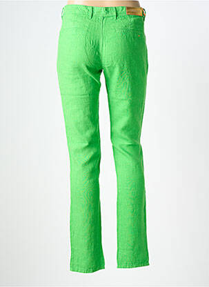 Pantalon drept închidere cu fermoar sub clapetă cu nasturi mărime normală verde COUTURIST femeie