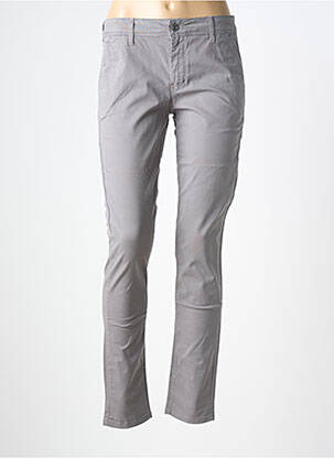 Pantalon chino închidere cu fermoar sub clapetă cu nasturi mărime normală gri COUTURIST femeie