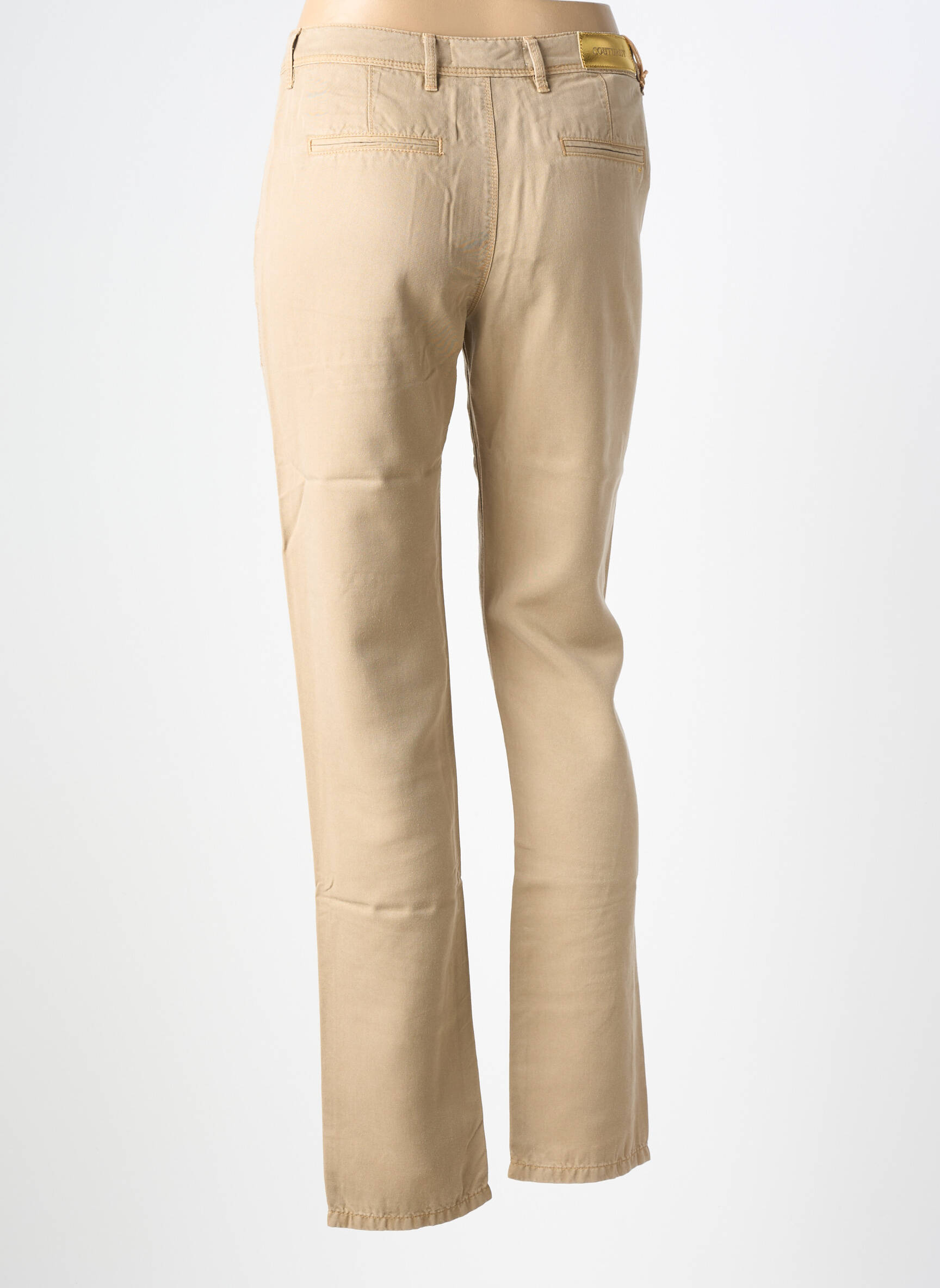 Pantalon drept țesătură poplin mărime normală bej COUTURIST femeie