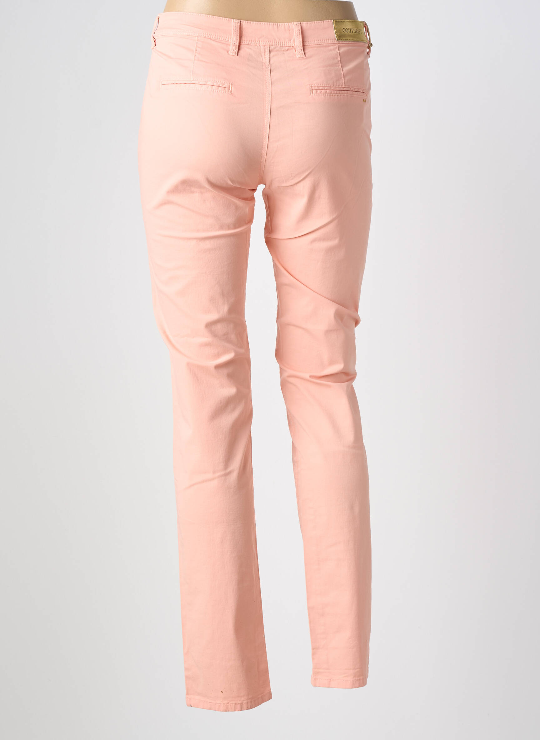 Pantalon slim țesătură poplin mărime normală roz COUTURIST femeie