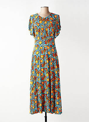 Rochie lungă mâneci scurte mâneci scurte albastru BLUTSGESCHWISTER femeie