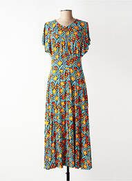 Rochie lungă mâneci scurte mâneci scurte albastru BLUTSGESCHWISTER femeie