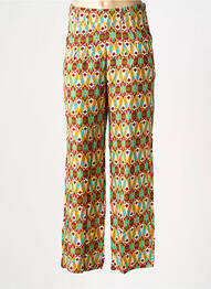Pantalon drept buzunare verde KALI YOG femeie