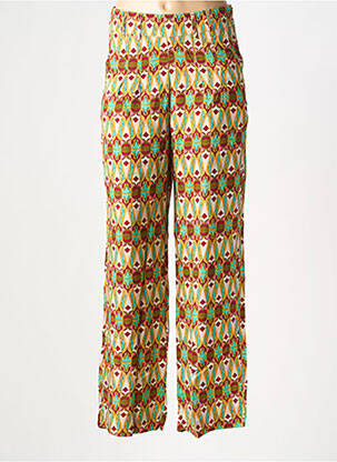 Pantalon drept buzunare verde KALI YOG femeie