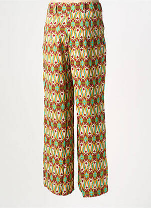 Pantalon drept buzunare verde KALI YOG femeie