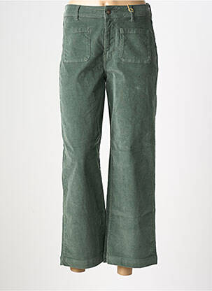 Pantalon drept închidere cu fermoar sub clapetă cu nasturi verde KANOPE femeie