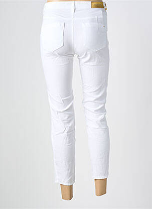 Pantalon 7/8 închidere cu fermoar sub clapetă cu nasturi alb COUTURIST femeie