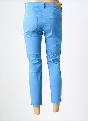 Pantalon 7/8 închidere cu fermoar sub clapetă cu nasturi albastru COUTURIST femeie