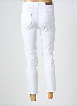 Pantalon 7/8 închidere cu fermoar sub clapetă cu nasturi alb COUTURIST femeie
