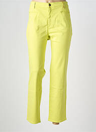 Pantalon drept închidere cu fermoar sub clapetă cu nasturi verde COUTURIST femeie