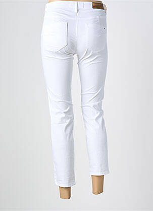 Pantalon 7/8 închidere cu fermoar sub clapetă cu nasturi alb COUTURIST femeie