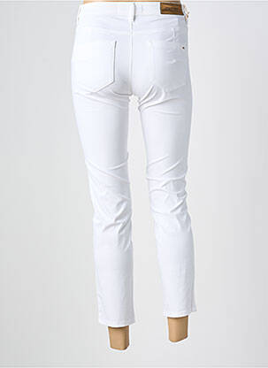 Pantalon 7/8 închidere cu fermoar sub clapetă cu nasturi alb COUTURIST femeie