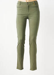 Pantalon slim țesătură poplin mărime normală verde COUTURIST femeie