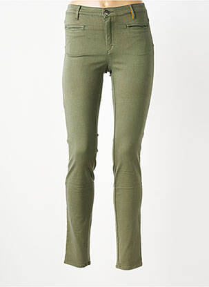 Pantalon slim țesătură poplin mărime normală verde COUTURIST femeie