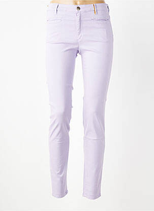 Pantalon slim țesătură poplin mărime normală violet COUTURIST femeie