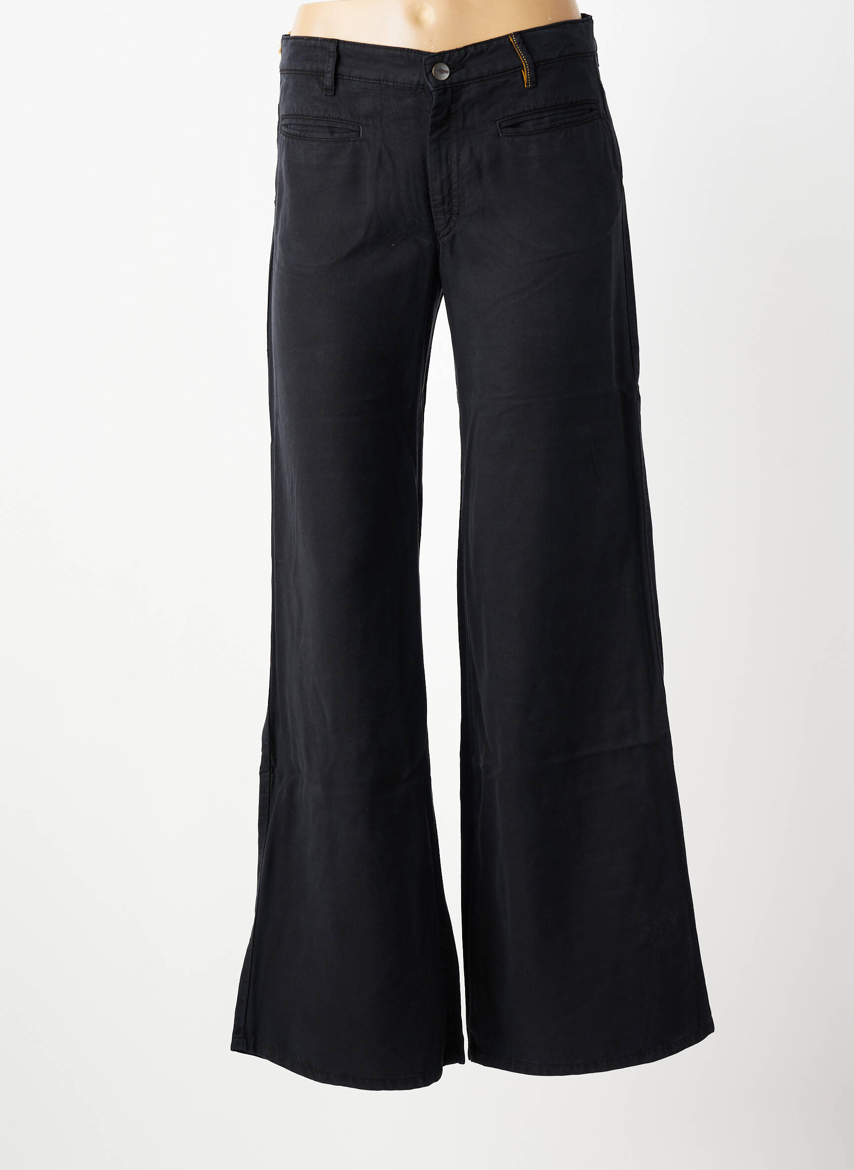 Pantalon larg țesătură poplin mărime normală negru COUTURIST femeie