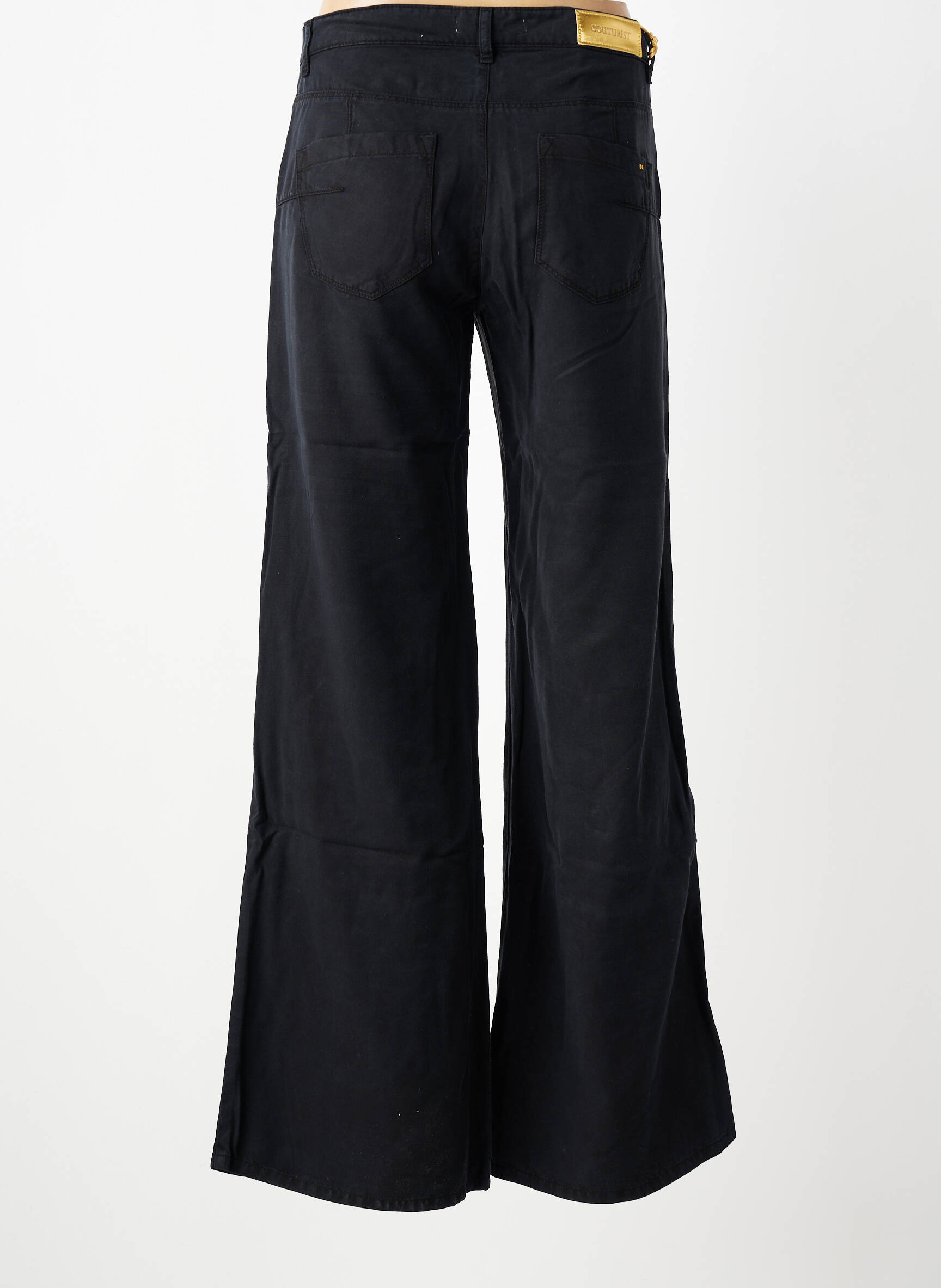 Pantalon larg țesătură poplin mărime normală negru COUTURIST femeie