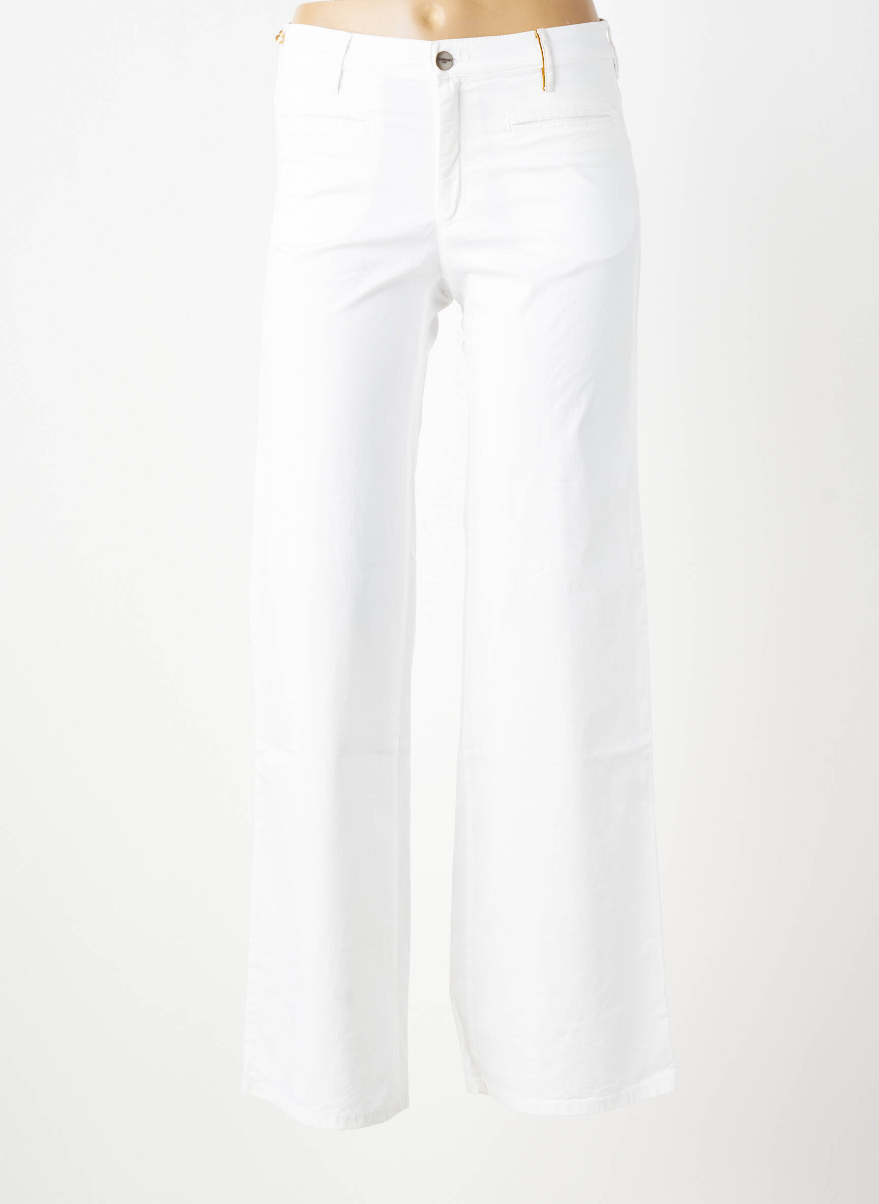 Pantalon drept elasticitate mărime normală alb COUTURIST femeie