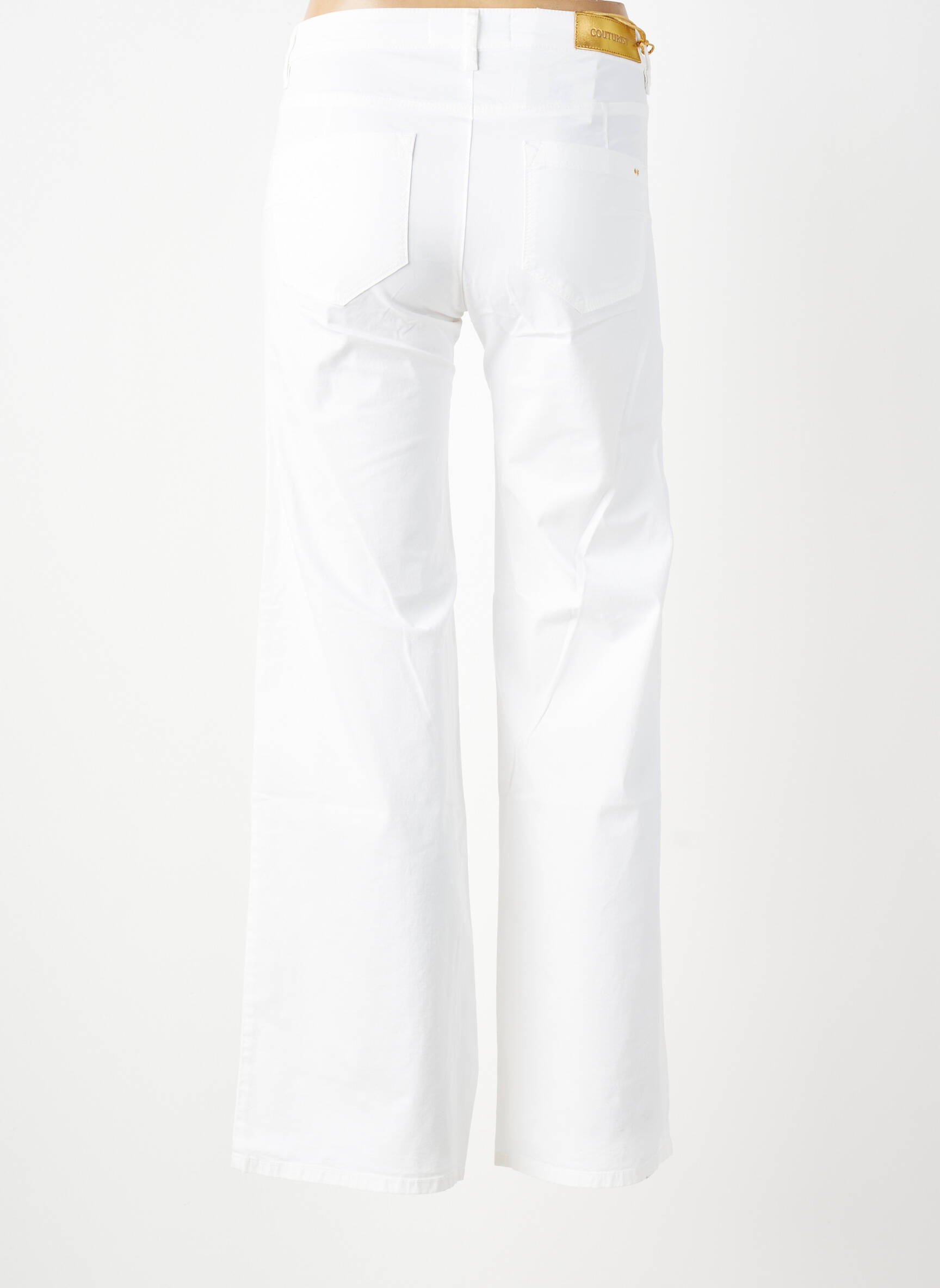Pantalon drept elasticitate mărime normală alb COUTURIST femeie