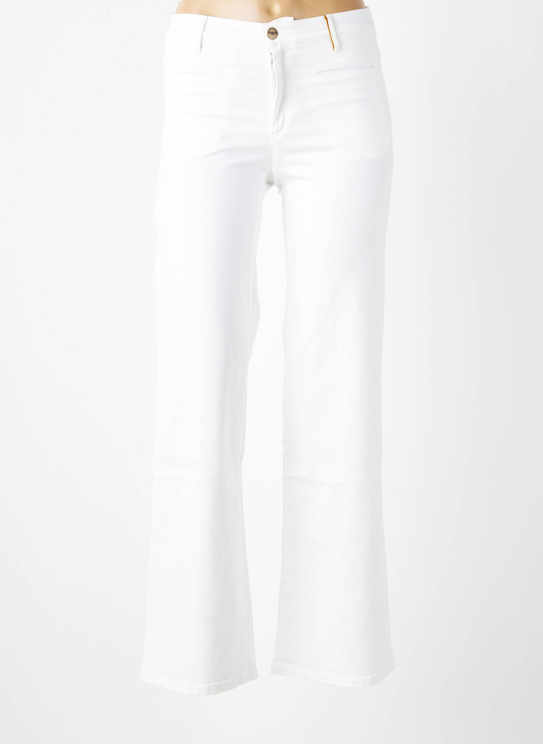 Pantalon drept elasticitate mărime normală alb COUTURIST femeie