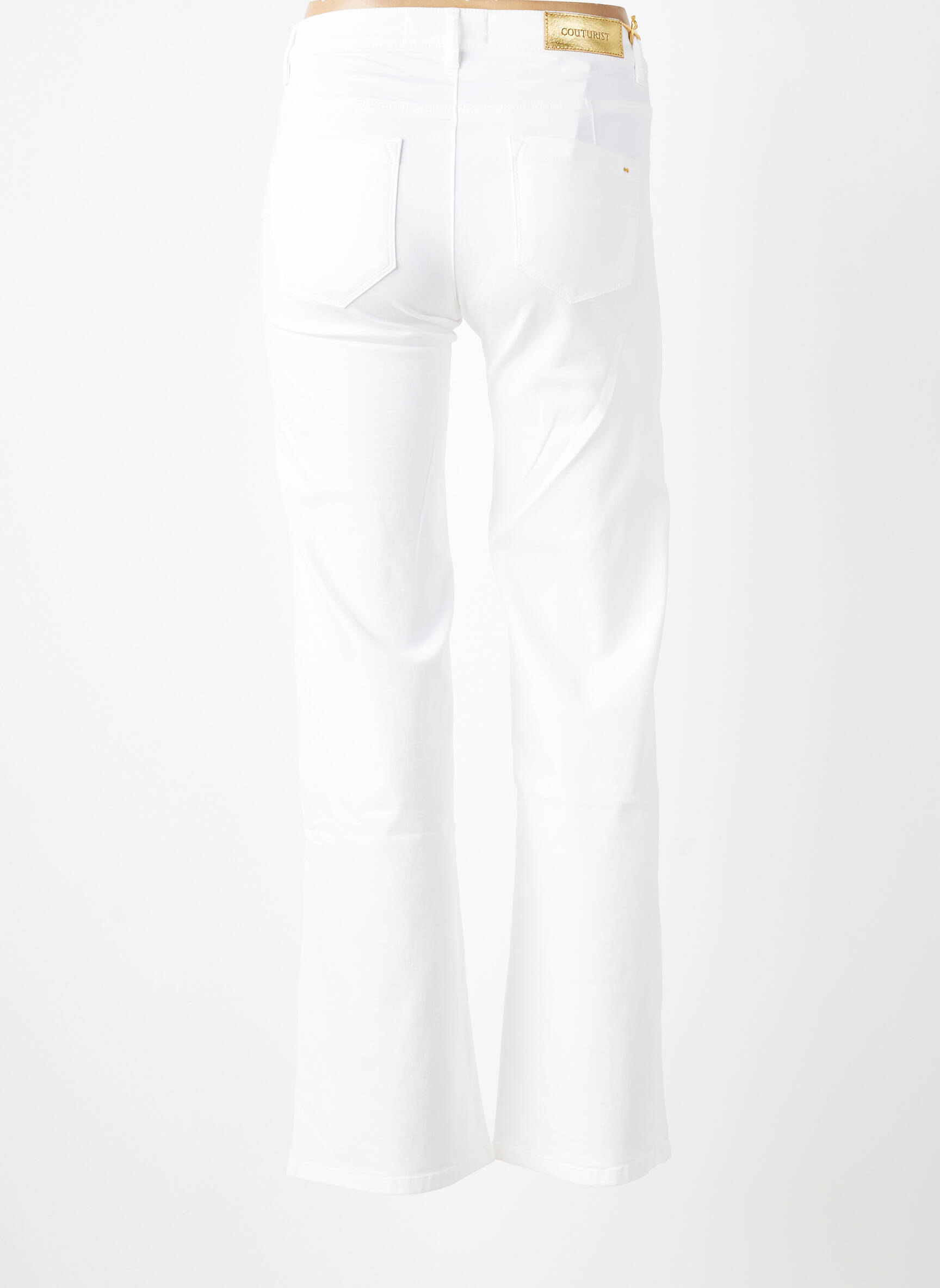 Pantalon drept elasticitate mărime normală alb COUTURIST femeie