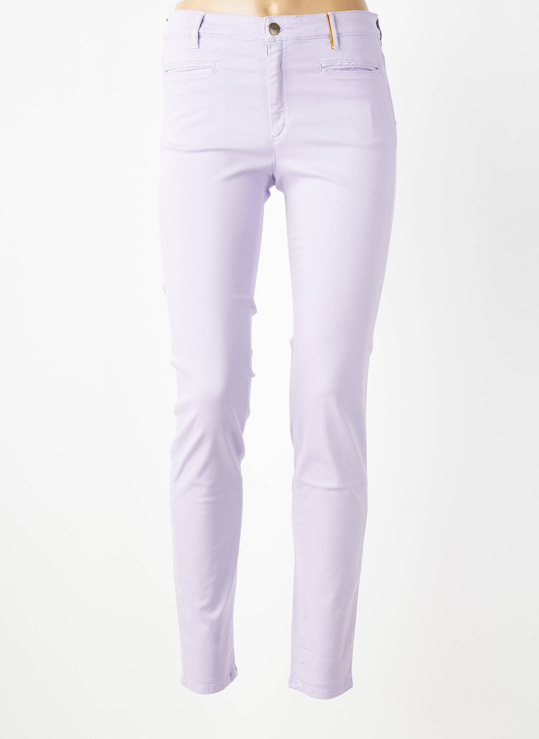 Pantalon slim țesătură poplin mărime normală violet COUTURIST femeie