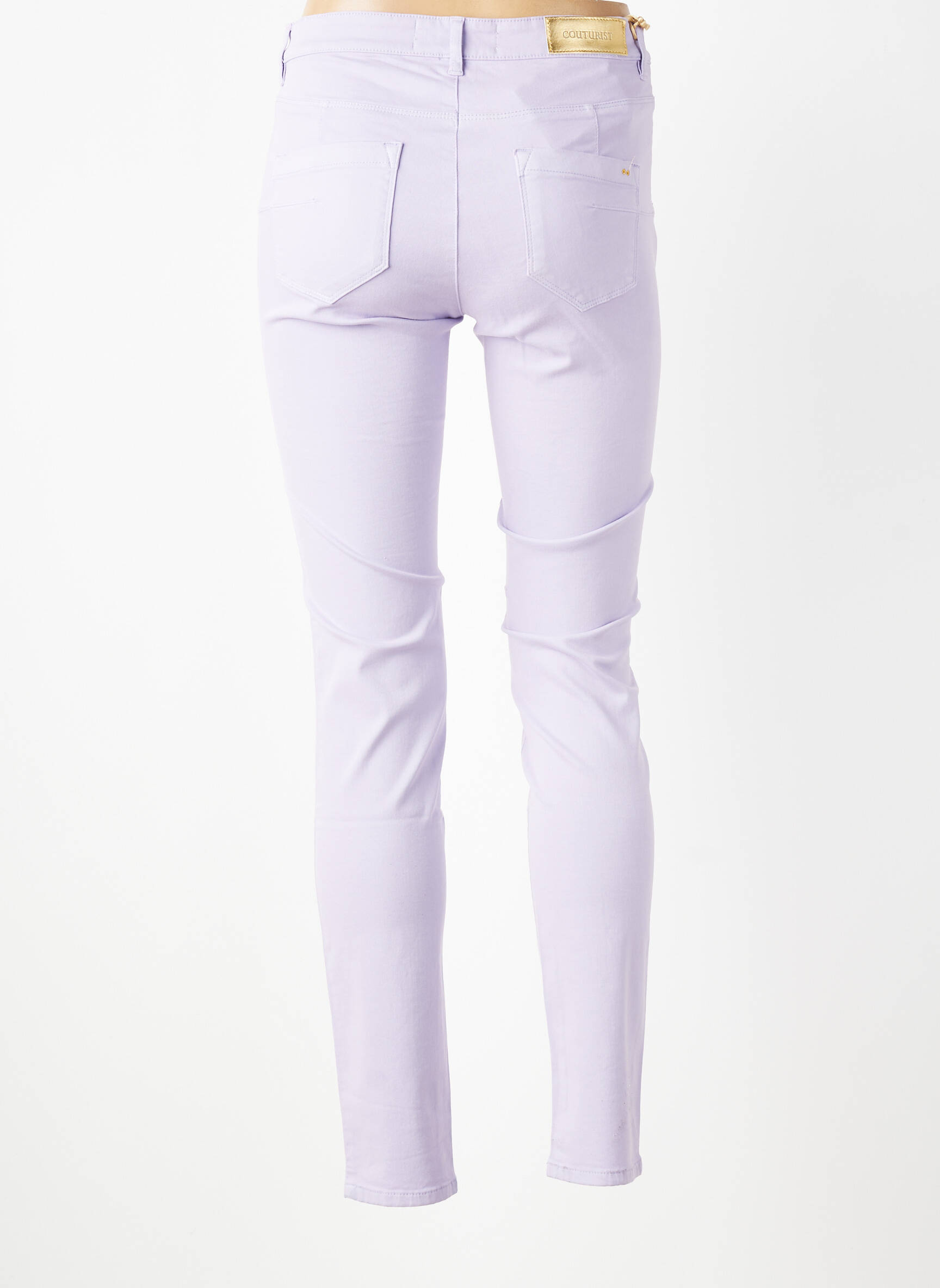 Pantalon slim țesătură poplin mărime normală violet COUTURIST femeie