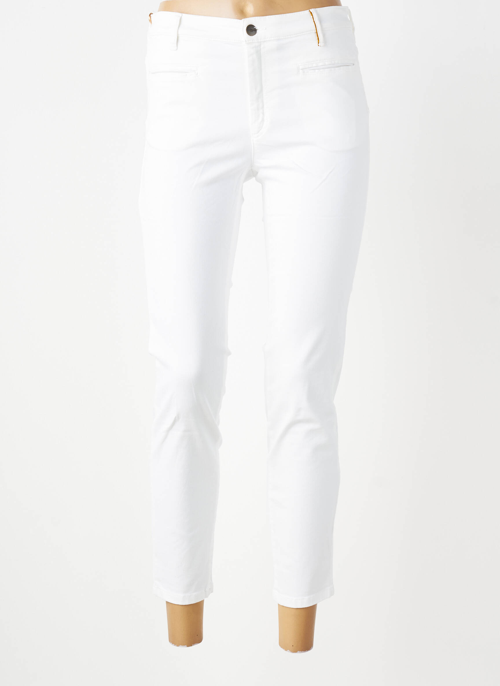Pantalon 7/8 elasticitate mărime normală alb COUTURIST femeie