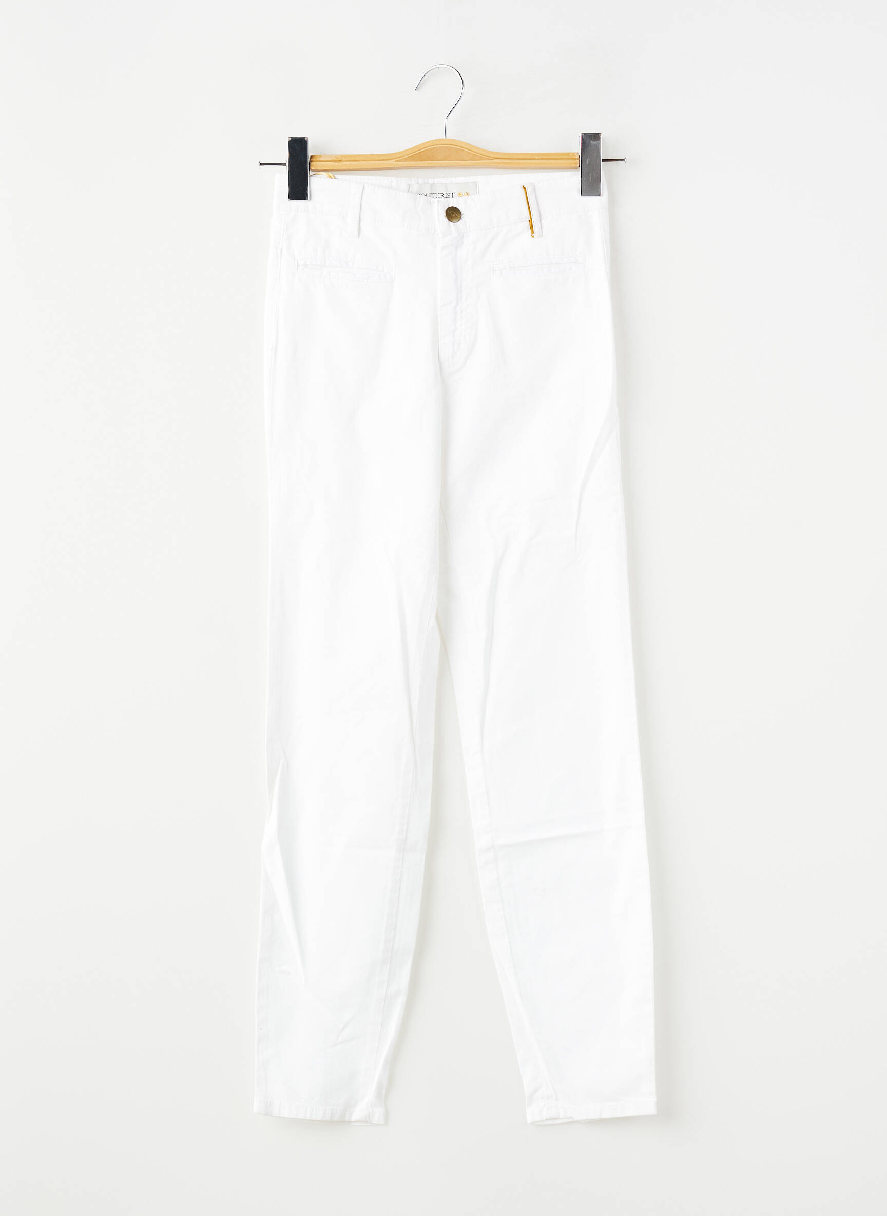 Pantalon 7/8 elasticitate mărime normală alb COUTURIST femeie