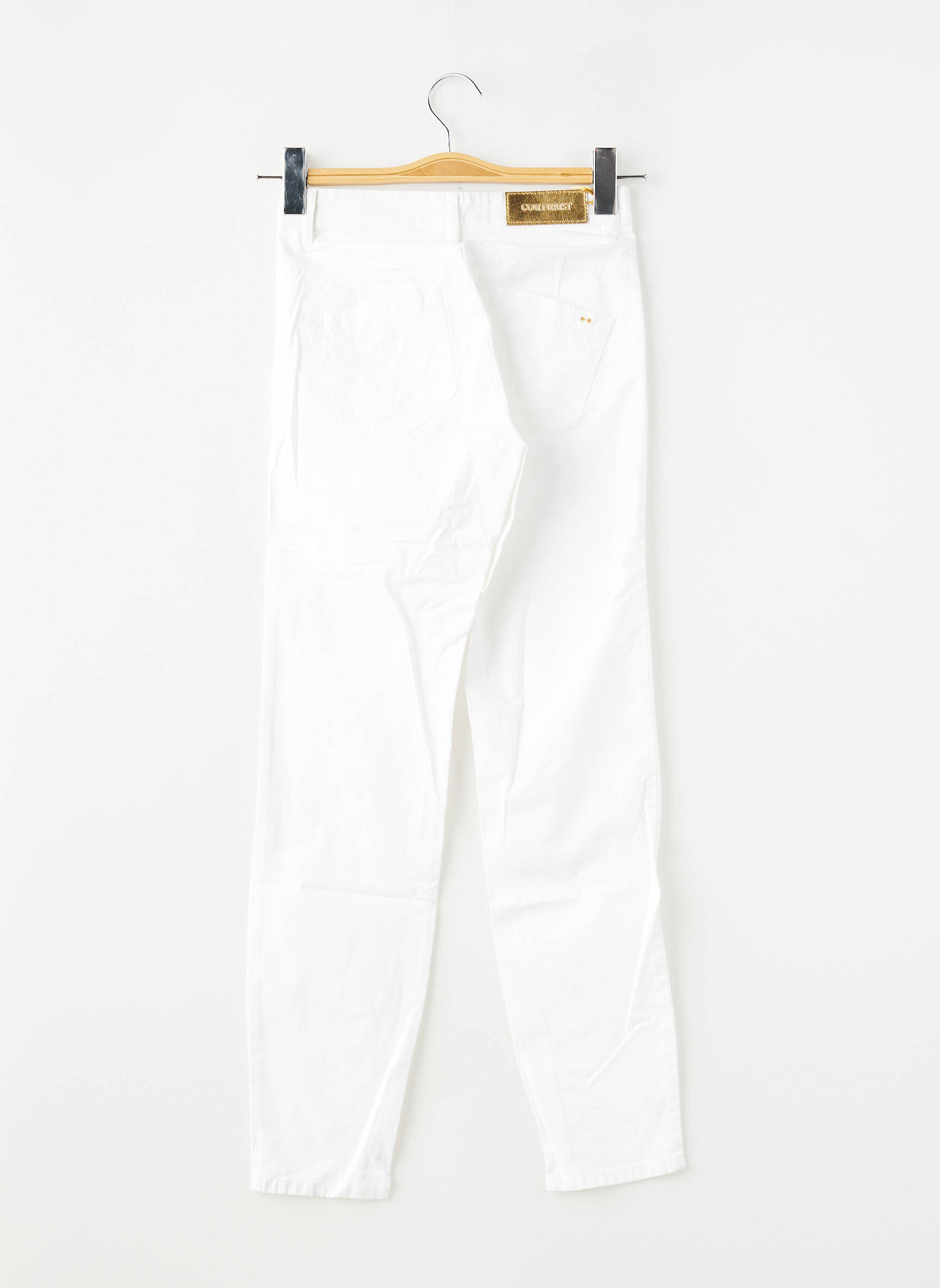Pantalon 7/8 elasticitate mărime normală alb COUTURIST femeie