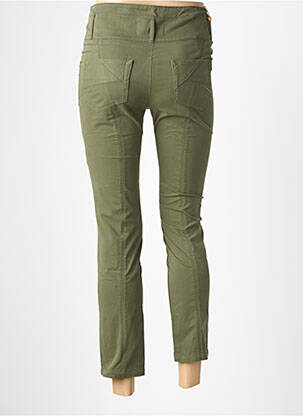 Pantalon 7/8 închidere cu fermoar sub clapetă cu nasturi verde COUTURIST femeie