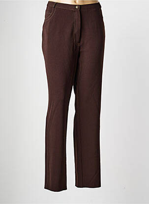 Pantalon drept țesătură crep mărime normală maro QUATTRO femeie