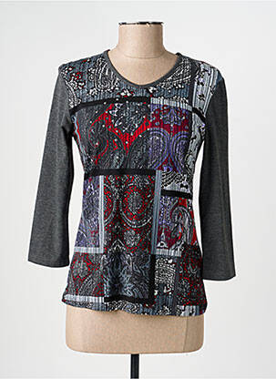 Tricou mâneci 3/4 mâneci 3/4 gri CHRISTINE LAURE femeie