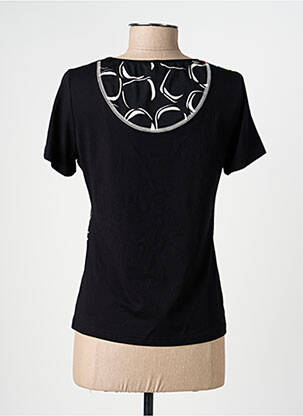 Tricou imprimeu fantezie mâneci scurte negru PAUSE CAFE femeie