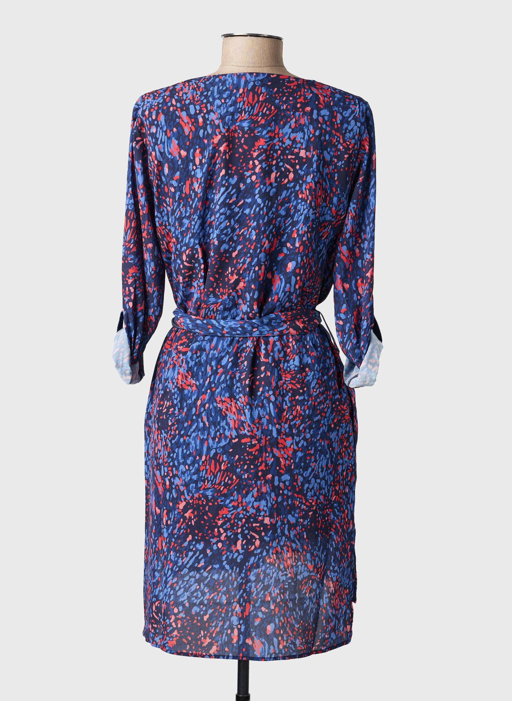 Rochie midi imprimeu fantezie mâneci lungi albastru SALSA femeie