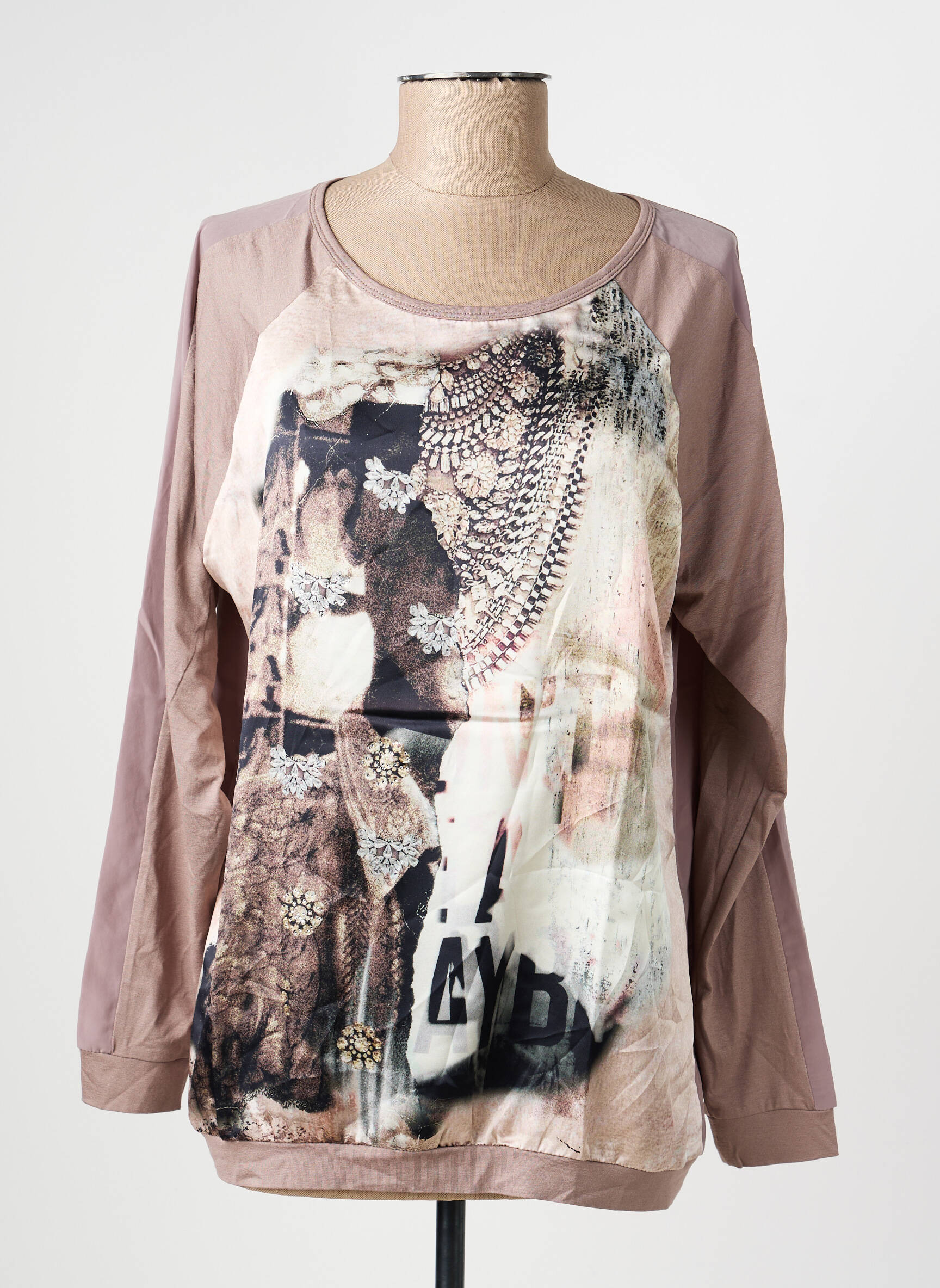 Tricou mâneci lungi mâneci lungi maro RABE femeie