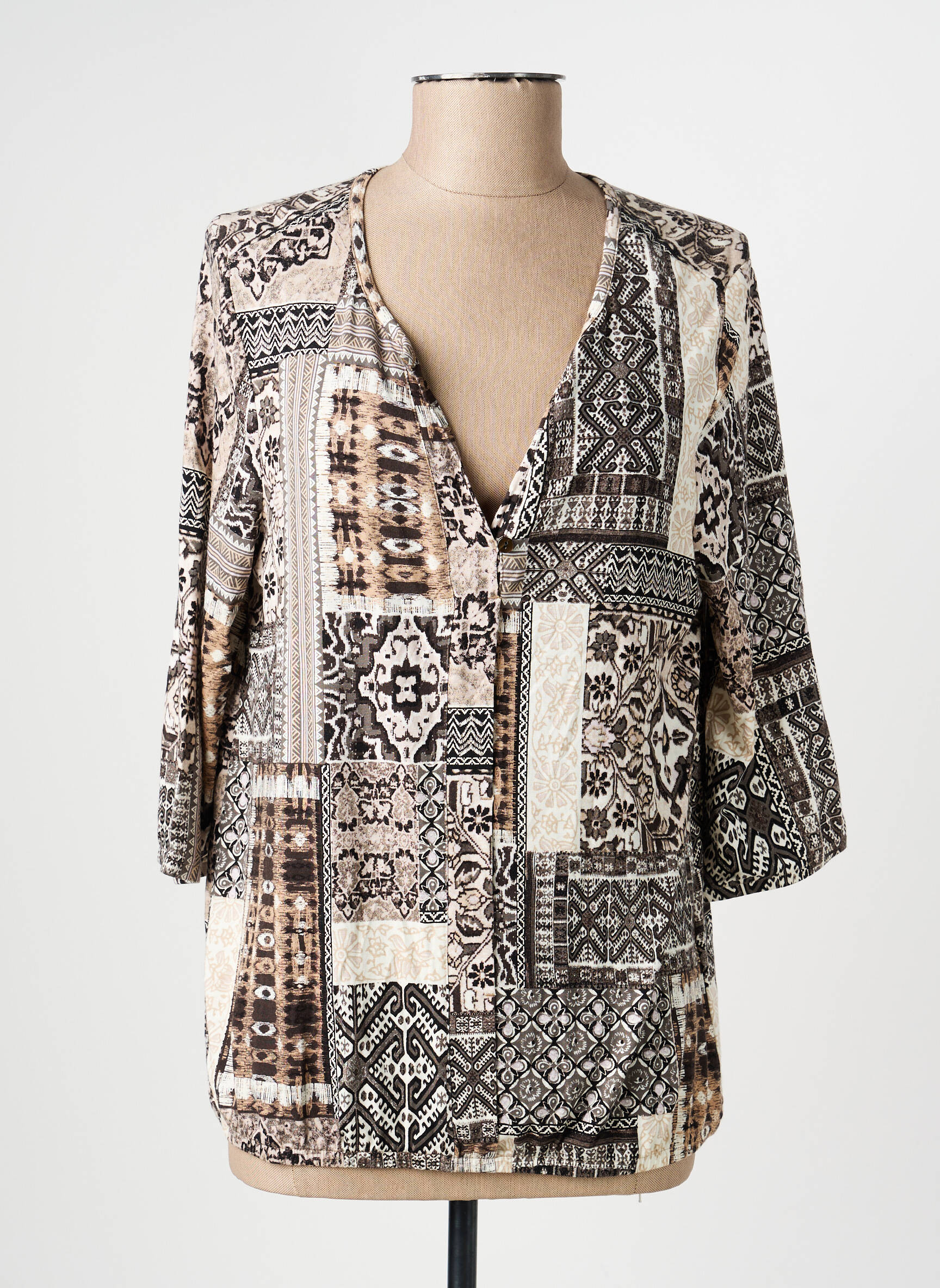 Tricou mâneci 3/4 mâneci 3/4 maro OLSEN femeie