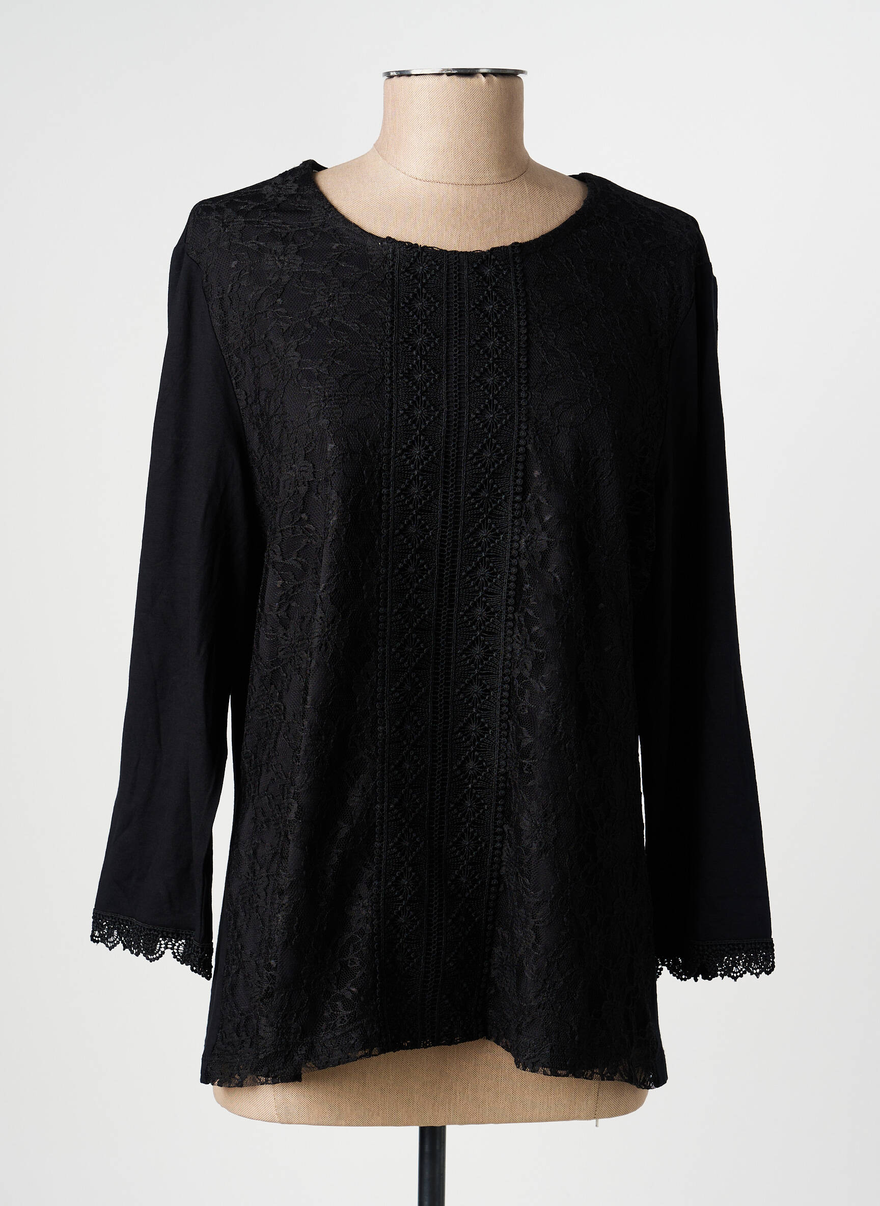 Tricou mâneci lungi mâneci lungi negru CHRISTINE LAURE femeie