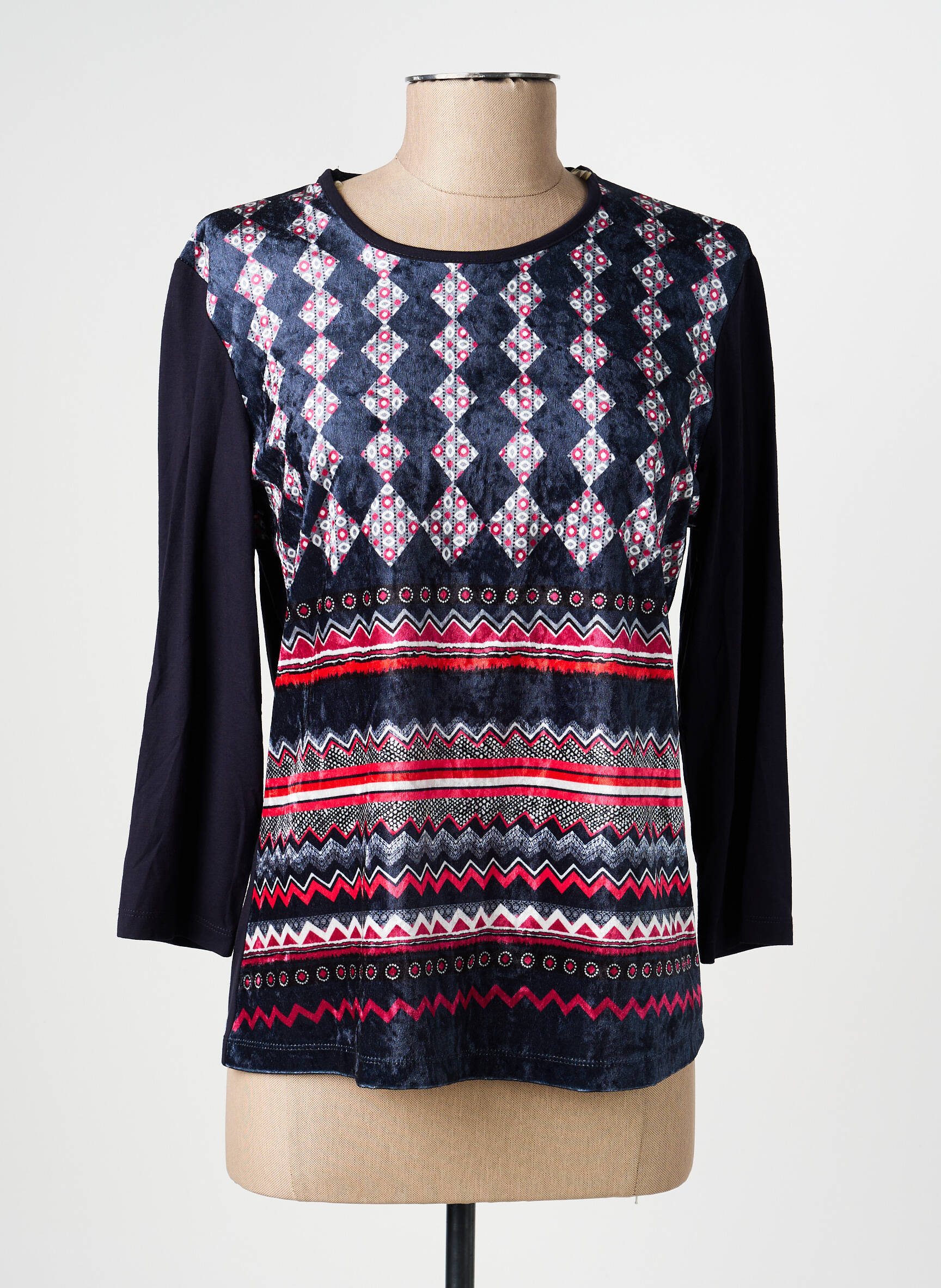 Tricou mâneci lungi mâneci lungi albastru CHRISTINE LAURE femeie