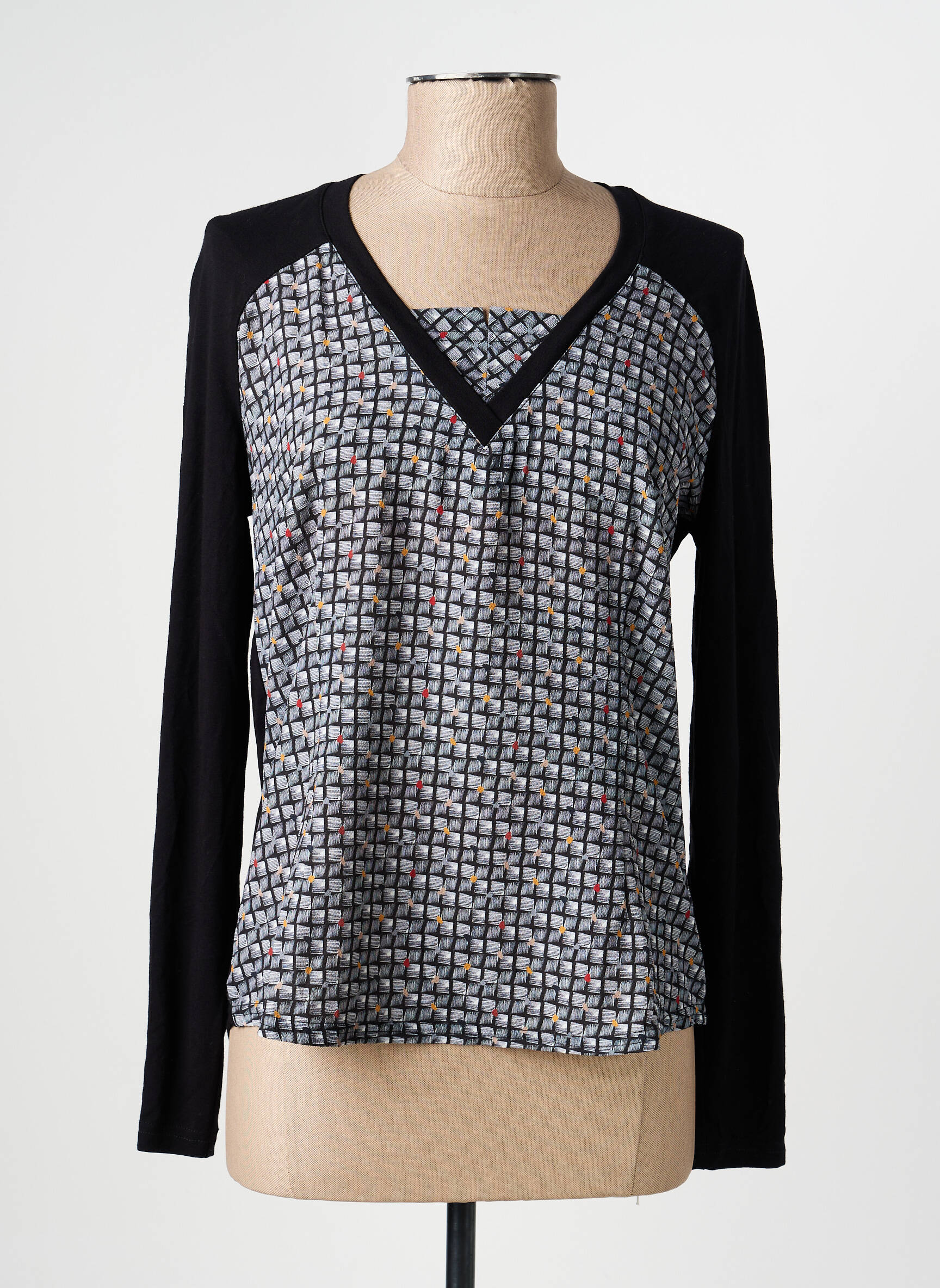 Tricou mâneci lungi mâneci lungi negru PAUPORTÉ femeie