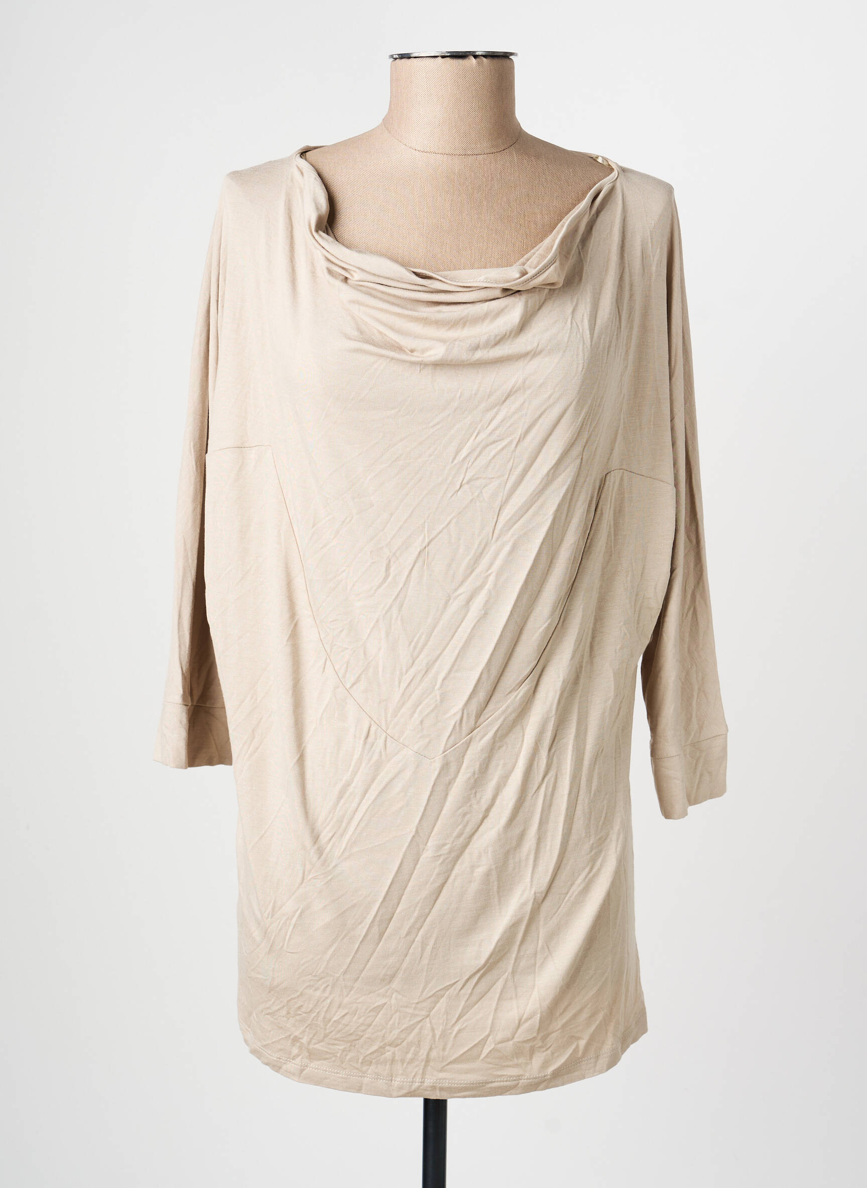 Top elasticitate mâneci lungi bej OLSEN femeie