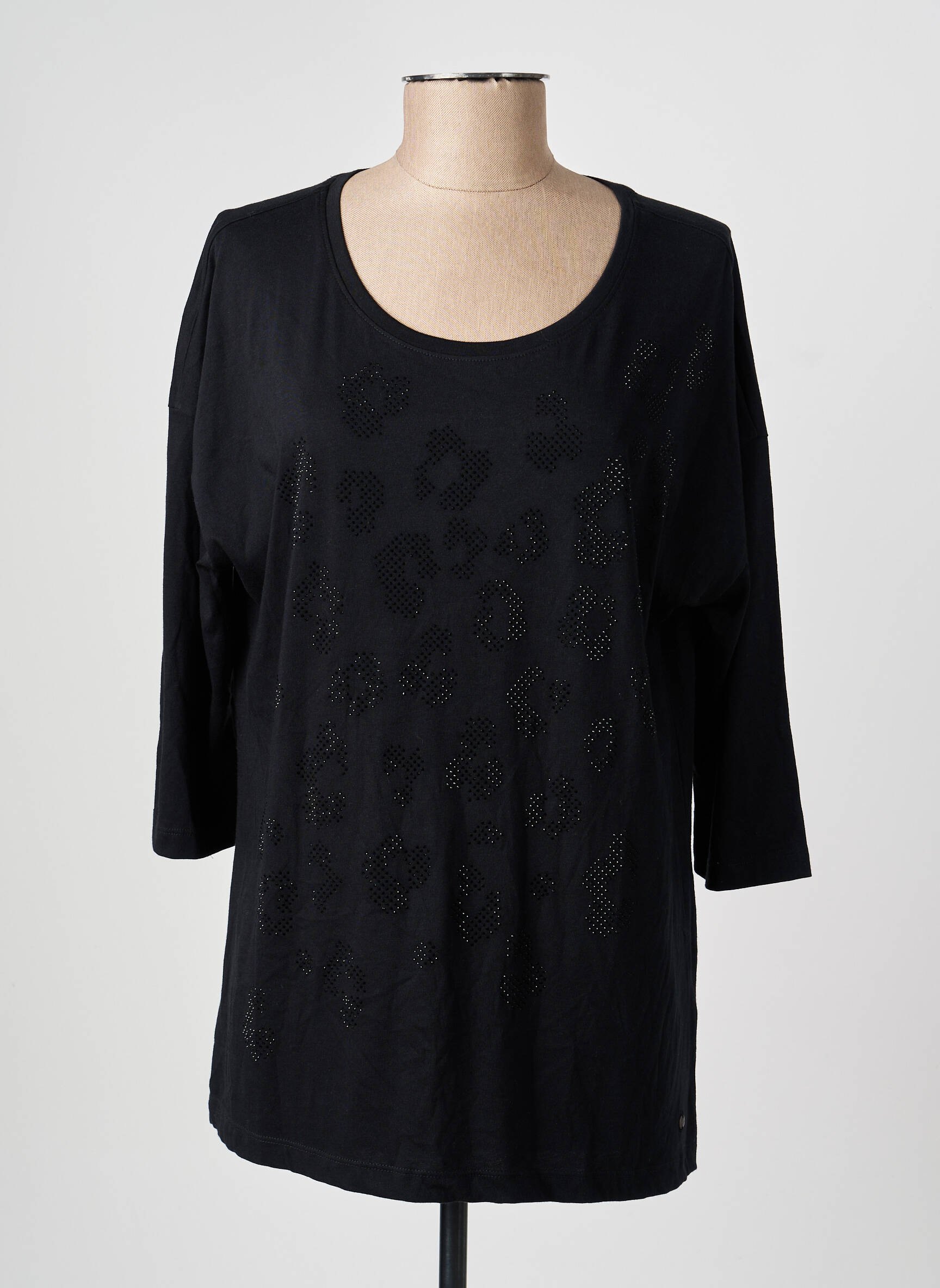 Top elasticitate mâneci lungi negru OLSEN femeie