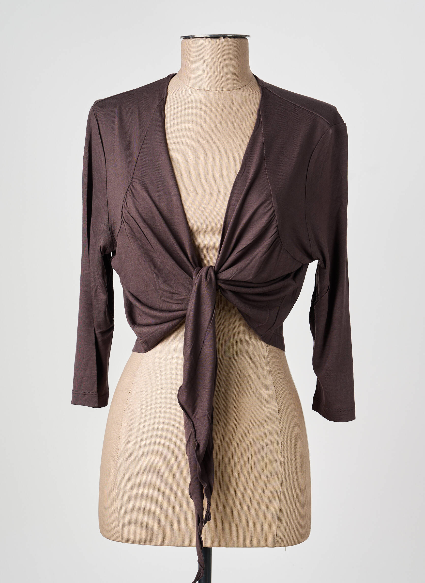 Cardigan petrecut elasticitate maro OLSEN femeie