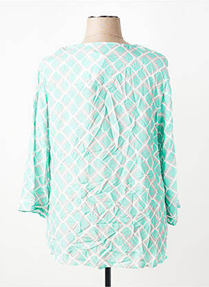 Bluză țesătură poplin mâneci 3/4 verde FRANK WALDER femeie