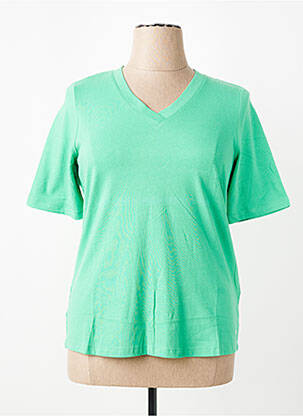 Tricou guler în v mâneci scurte verde OLSEN femeie