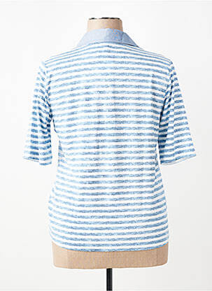 Polo imprimeu dungi mâneci scurte albastru RABE femeie