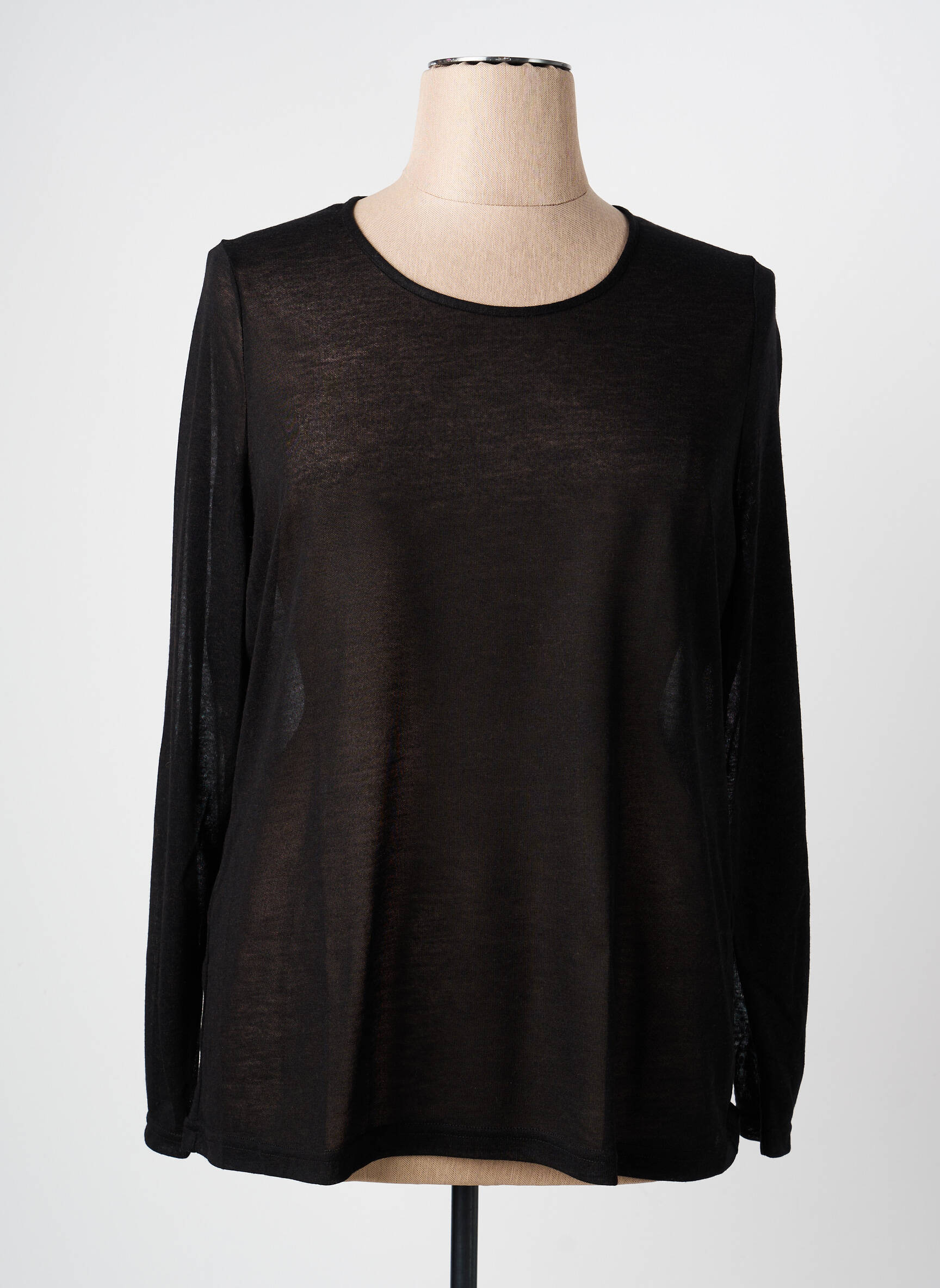 Top elasticitate mâneci lungi negru PAUSE CAFE femeie
