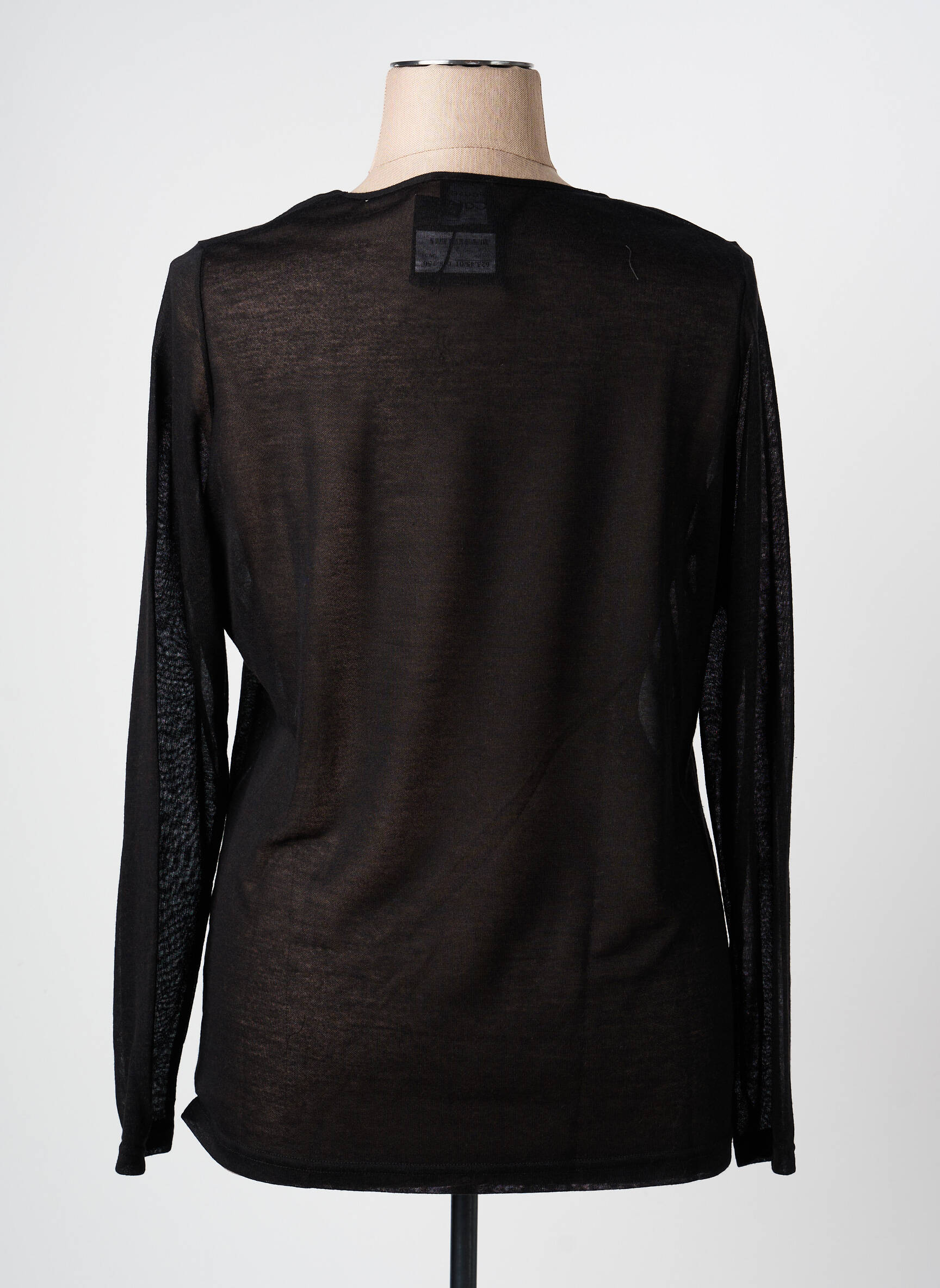 Top elasticitate mâneci lungi negru PAUSE CAFE femeie