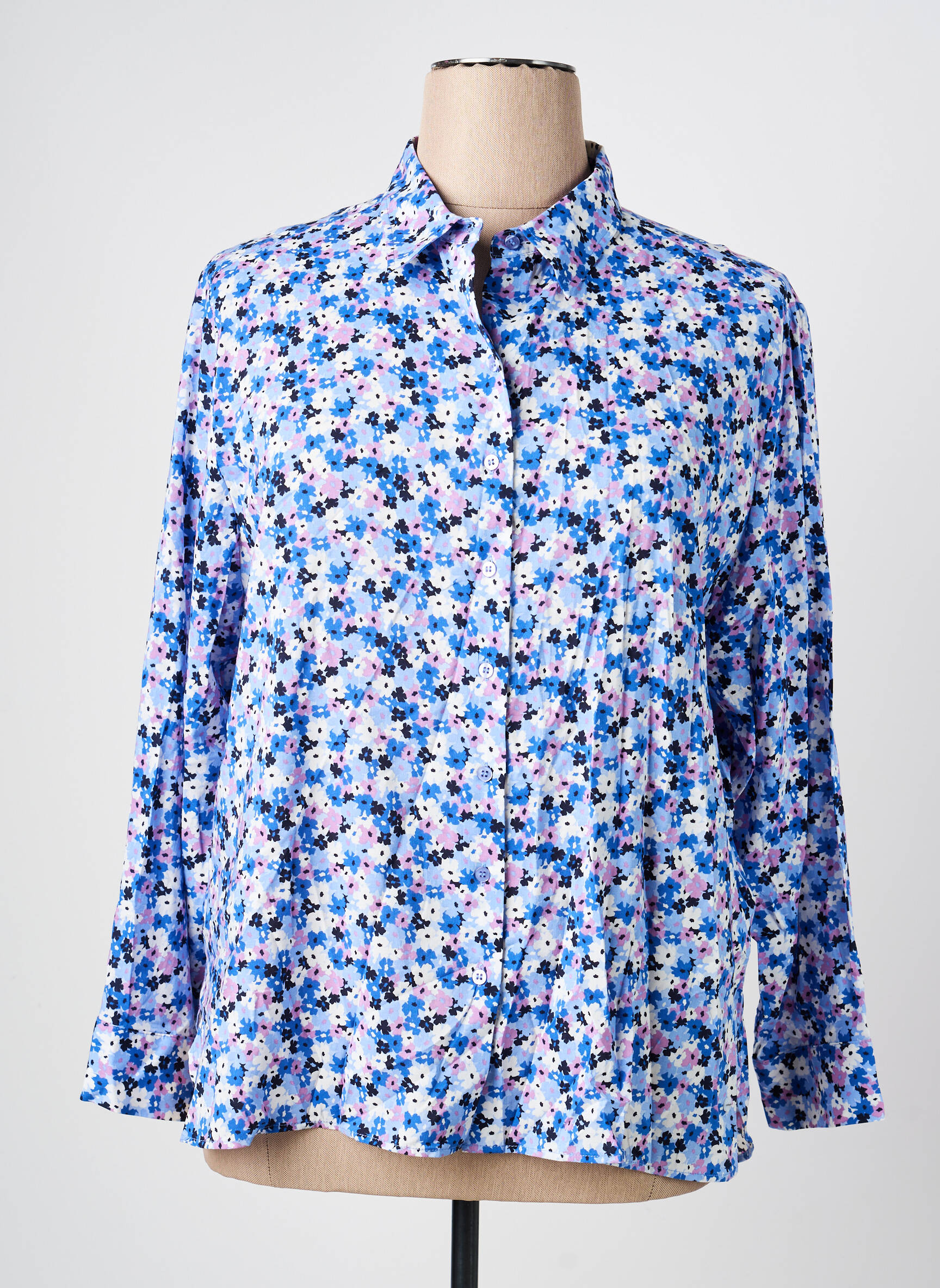 Cămașă imprimeu floral mâneci lungi albastru OLSEN femeie