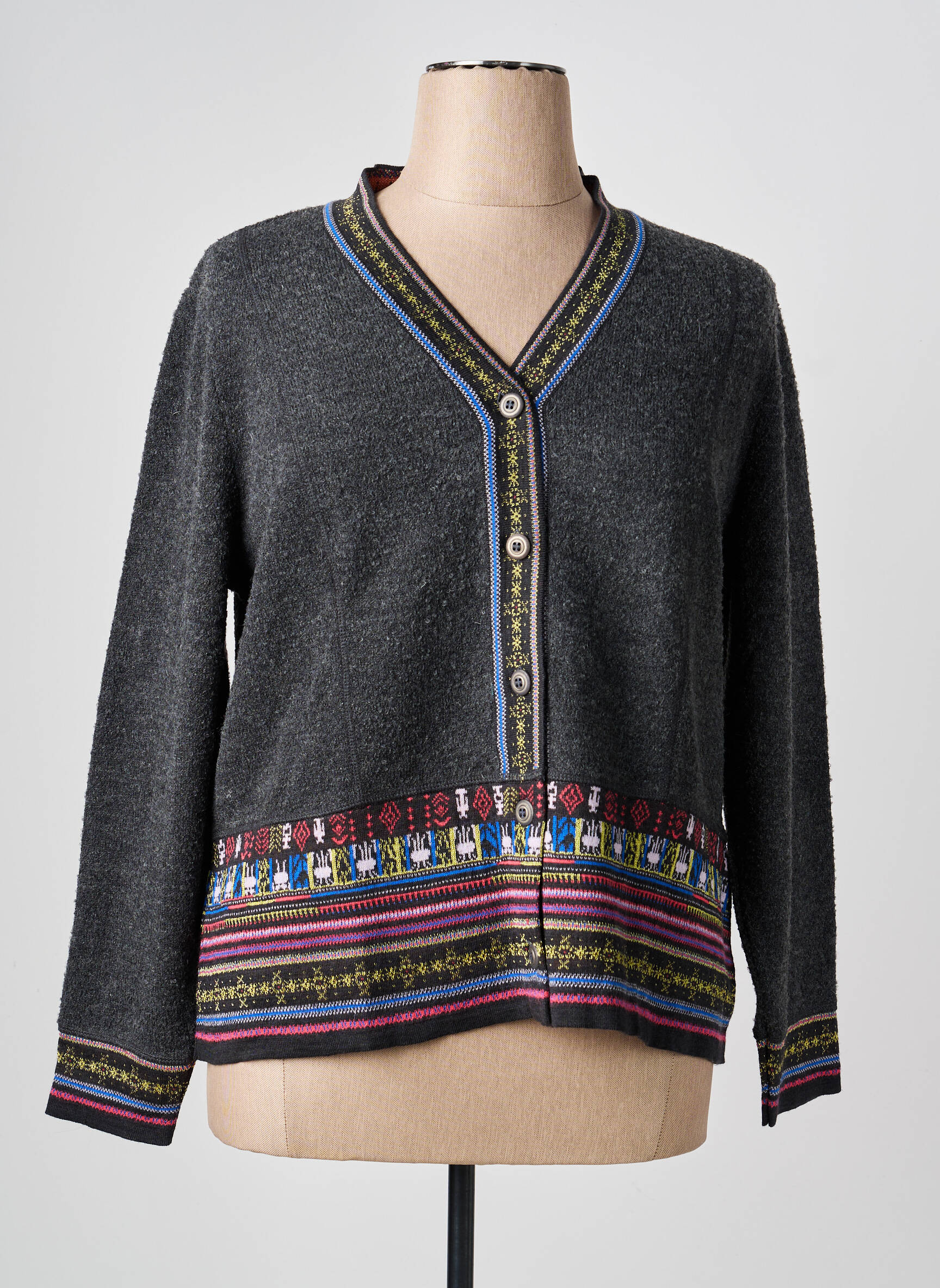 Vestă cu mâneci lungi elasticitate gri PAUPORTÉ femeie